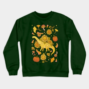 Autumn Camarasaurus | Fall Dinosaur Sunflower Art Crewneck Sweatshirt